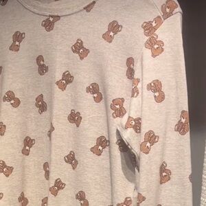 Hollister Teddy Bear Pajama Set - Gray with Brown Teddy Bears